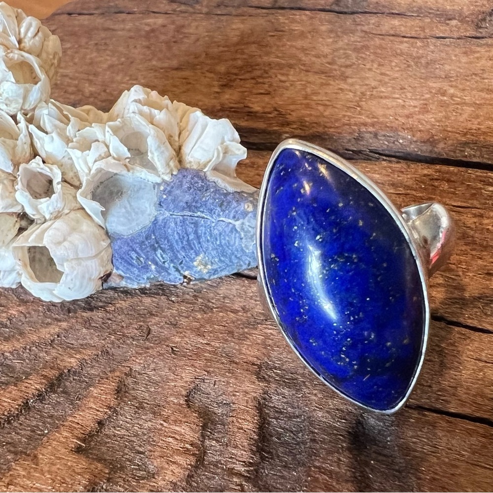NWT Artisan Ring Blue Lapis Lazuli 925 Size 5 Beach Summer Southwest Mod